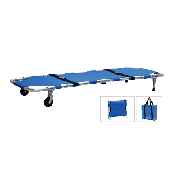 EM-1F4 Folding Stretcher with Wheels (four fold, with backpack)