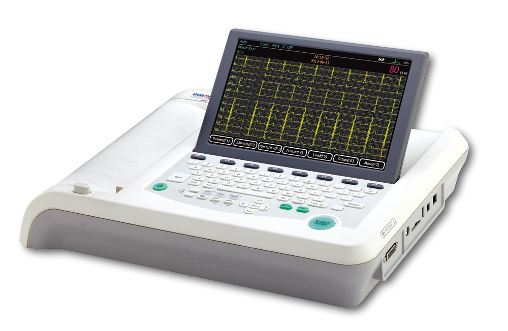 ECG1201 Digital 10 inch Twelve Channels Electrocardiograph with big capacity lithium battery