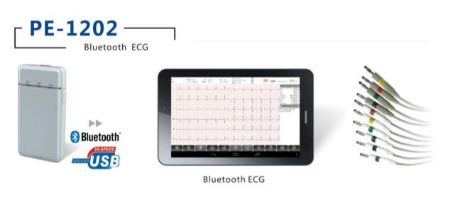 PE-1202 Portable wireless ECG with Bluetooth based on Android tablet PE-1202