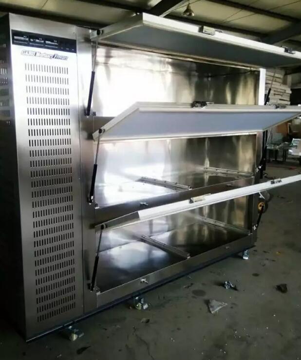 three bodies side loading mortuary freezer