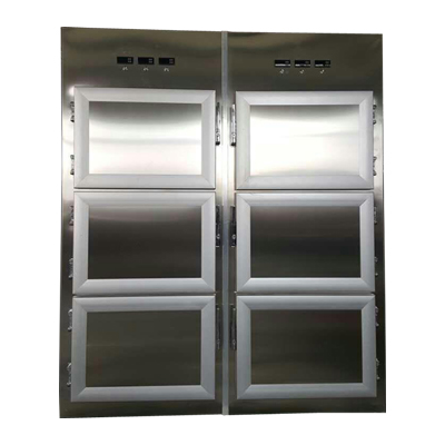 six bodies mortuary corpse freezer