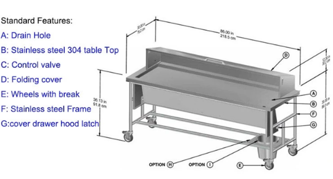 CONCEALMENT funeral TROLLEY with Cover