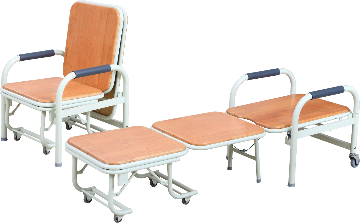 AC017 wooden hospital attendant bed/chair