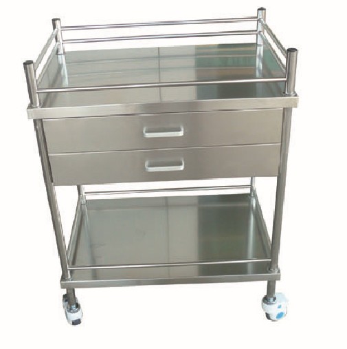 SS100E two drawers instrument trolley