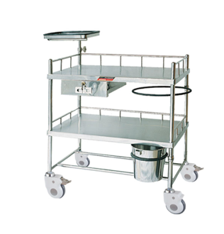 SS100G instrument medication trolley with mayo table
