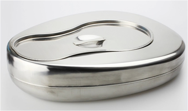 SS500 stainless steel bedpan with lid
