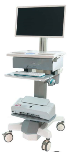 B-001C fixed height hospital computer cart