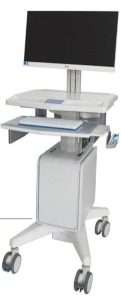 B-001E hospital computer monitor cart with computer monitor 