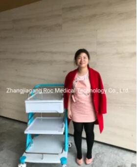 3 Layers Simple Emergency ABS Dressing Treatment Cart, Medical Surgical Operating Instrument Dressing Nursing Change Treatment Cart for Instruments, Devices