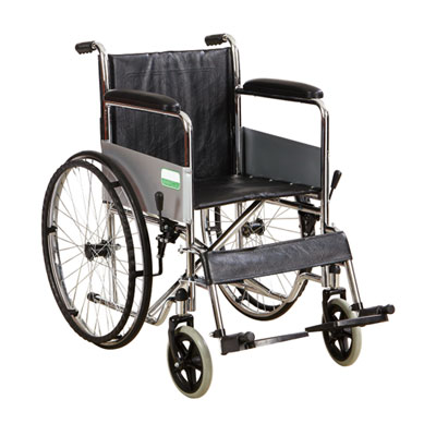 Plastic-Spray Frame Double Cross Bar Manual Wheelchair