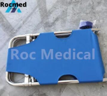 Cheap Portable Light Weight Double Folding Stretcher with Wheels Canvas Bag Price
