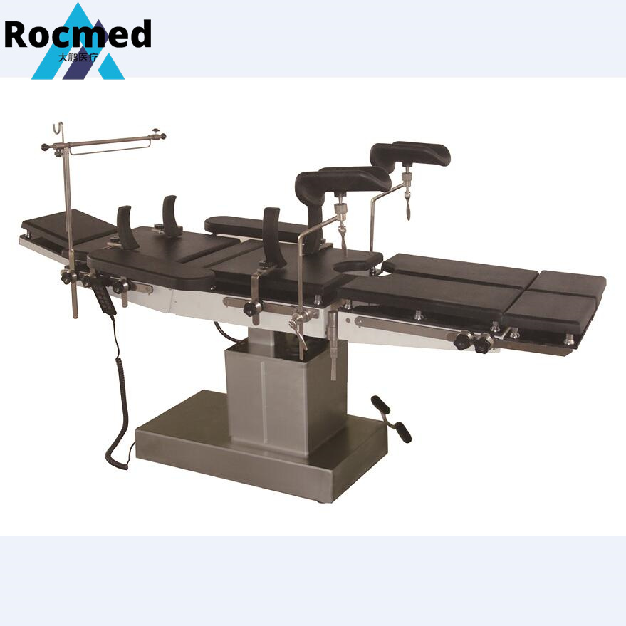 Hospital Instrument Electric C Arm Compatible Operating Table with Table Top Sliding and Back Lift up