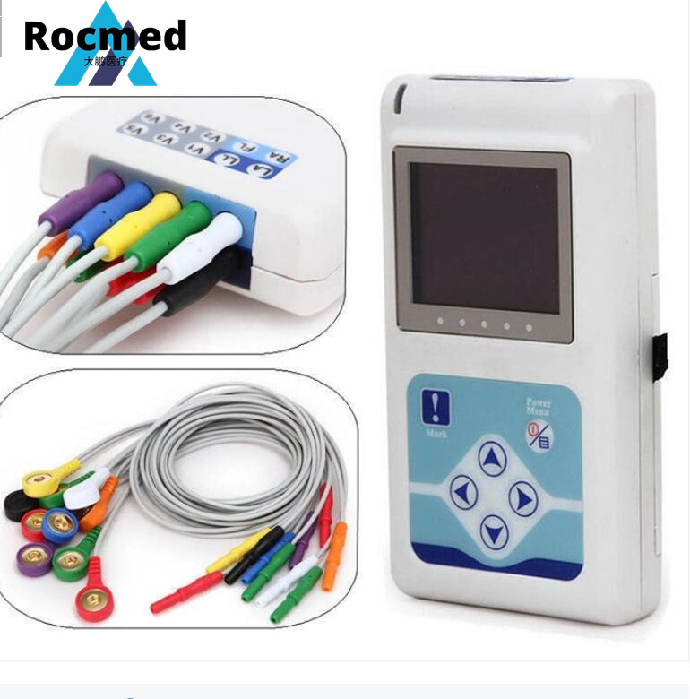 Electrocardiograph Portable Handheld ECG Machine/ Handheld Mini ECG 48 Hours Holter ECG Monitor 12 Channel Dynamic ECG Machine Price