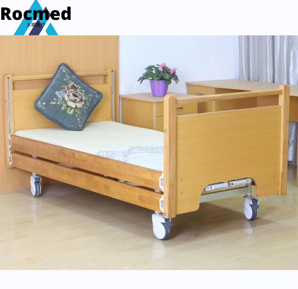Homecare Cheap Hospital Patient Medical ICU Surgical Manual 1/ 2/3/4 Crank Adjustable Two Five Function Nursing Bed Price with Potty Hole