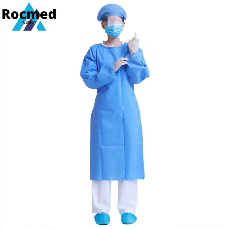 Blue CPE Protective Suits Disposable Clothing PPE Factory Non Medical Non Woven SMS Safety Coverall Paint Disposable Doctor Nurse Surgical Operating Gown Price