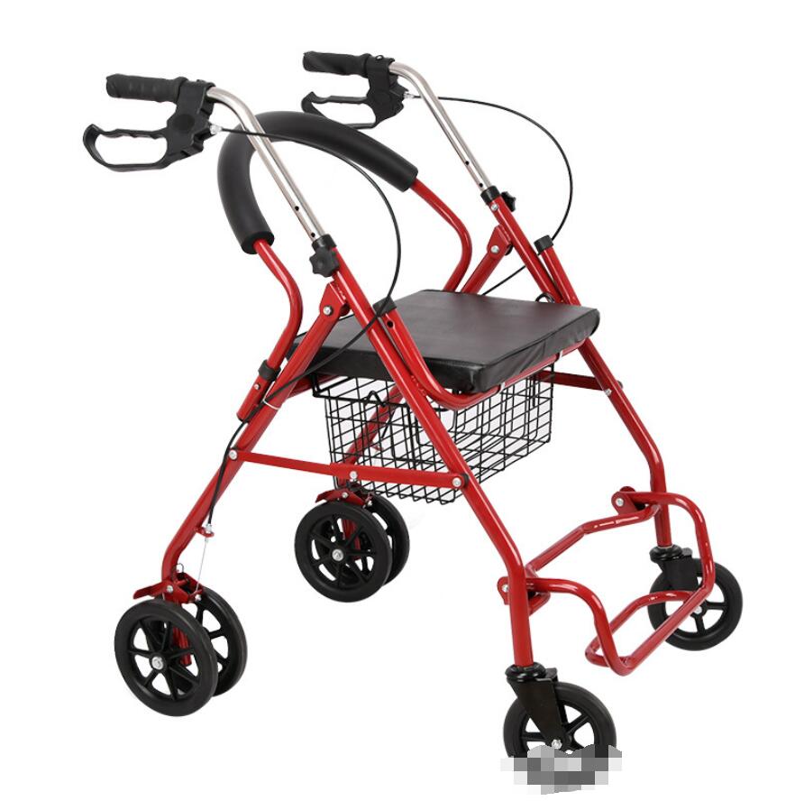 Walking Aids Elderly Rollator/Folding Aluminium Frame Rollator Walker, Linghtweight Medical Walker with 2 Wheels/3/4 Wheels Optional and Seat Price