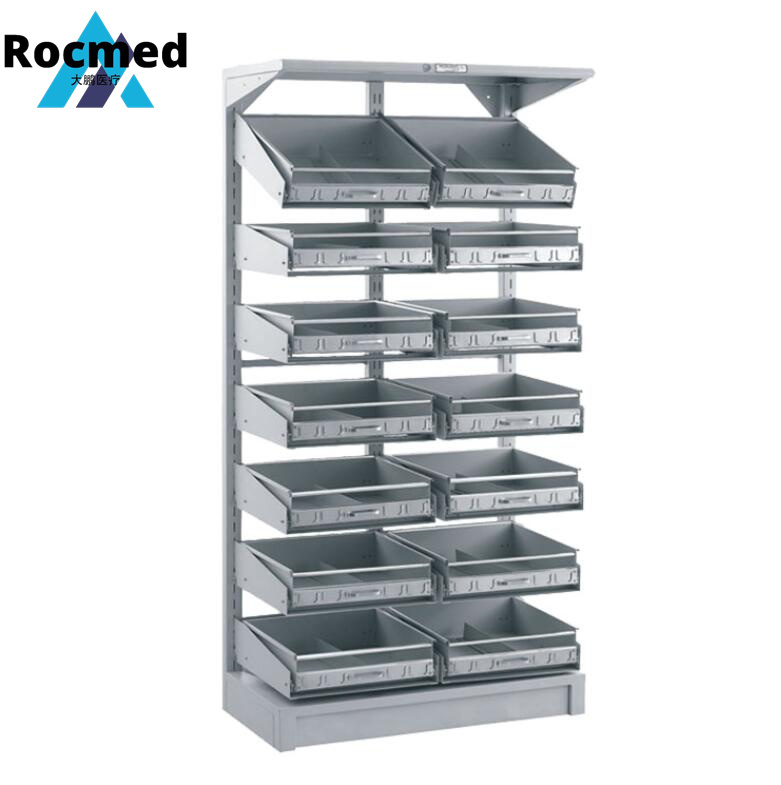 Medical Adjustable Double Side Two-Side Pharmacy Tray Medicine Shelf