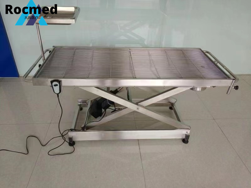 Stainless Steel 304 Electric/Hydraulic Optional L Electric-Driven Lift Stainless Steel Veterinary Surgical Operating Table for Surgery Room Animal Pet Hospital