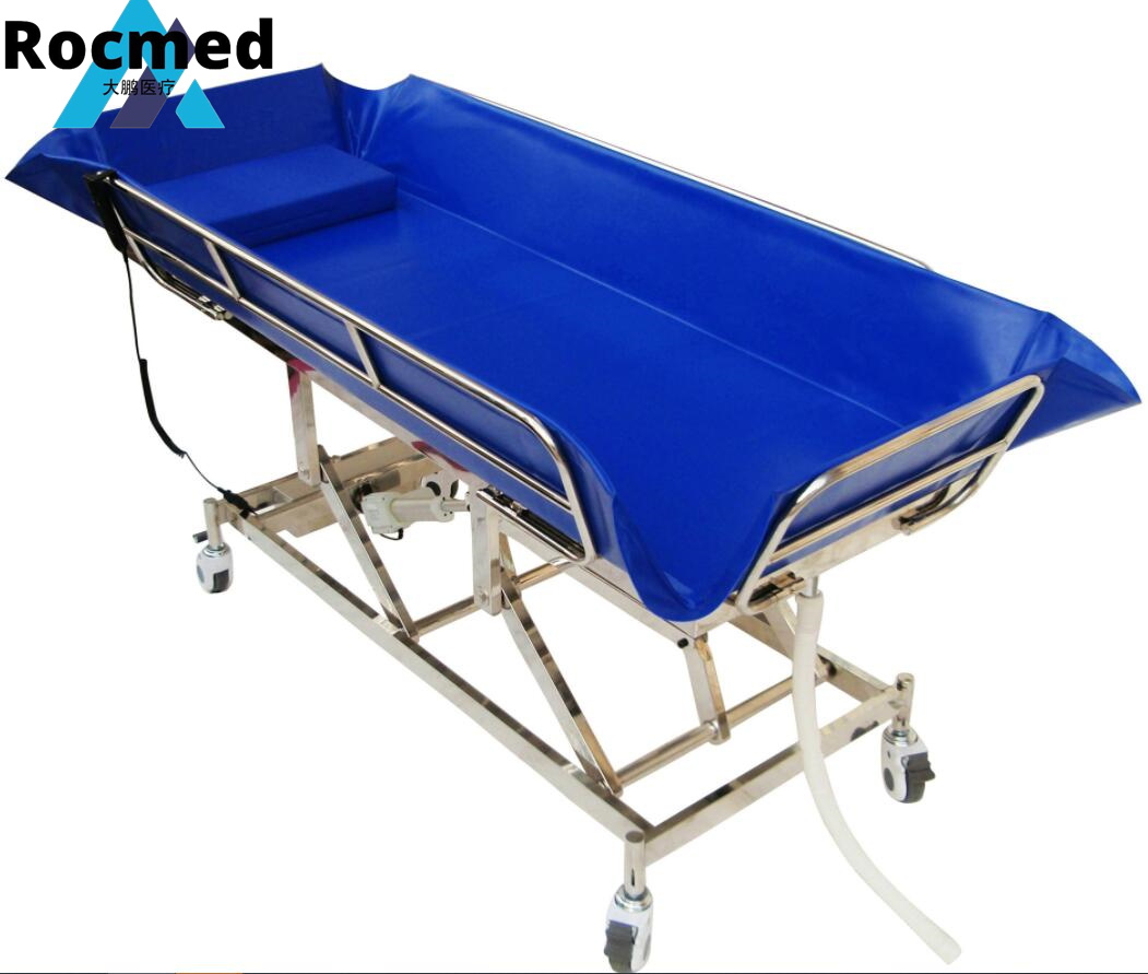 High Quality Soft Stretcher Trolley Bed Easy Carry Stainless Steel Medical Hospital Treatment Shower Trolley/Height Adjustable Hydraulic Shower Trolley Price