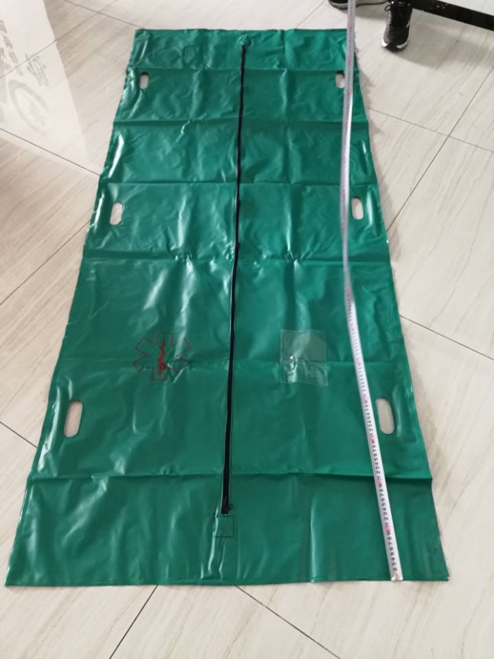 Green Color PVC 0.4mm Thickness Straight Zipper Body Bag for Funeral Mortuary