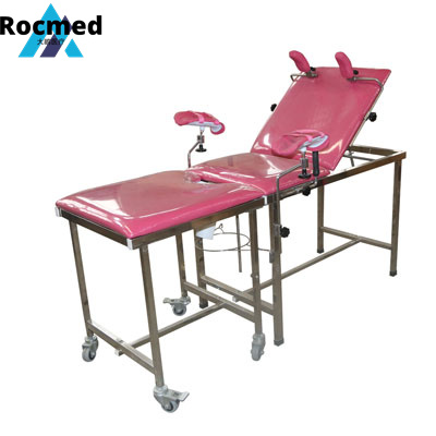 Puerpera Women Obstetric Surgeries Stainless Steel Manual Examination Delivery Gynecological Table for Operation Room