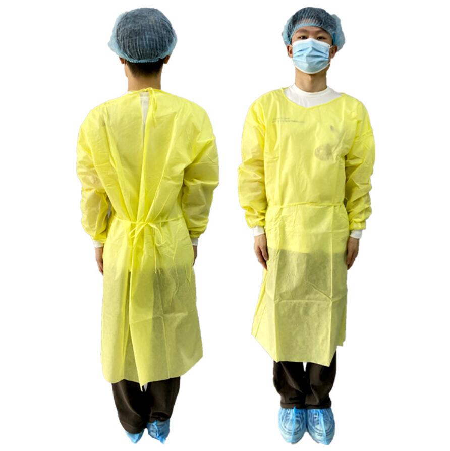 Hospital Surgical Impervious Nonwoven Surgical Gown with Elastic Cuffs, Hospital Gown, Protective Gown, Nonwoven Gown, Isolation Gown, Disposable PP/CPE Gown
