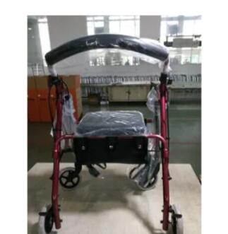 Hospital Standard Rehabilitation Lightweight Folding Aluminum Mobility Rollator Walker with 8 Inch Wheels, Adjustable Seat and Arms China Manufacturer