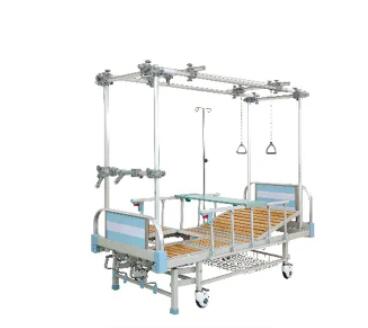  Four Crank Manual Double Arm Orthopedic Lumbar Traction Hospital Bed with Wheels Price